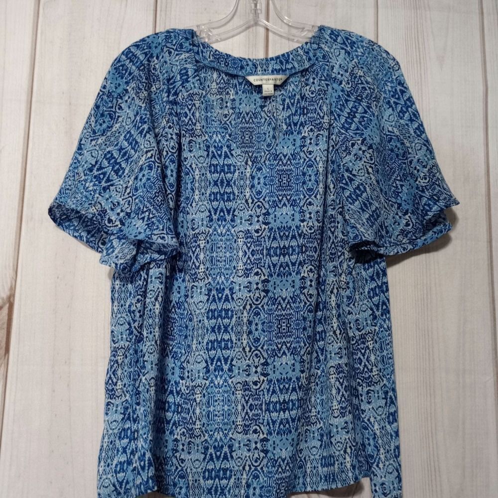 Counterparts‎ Shirt Ladies Large Blue Light weight